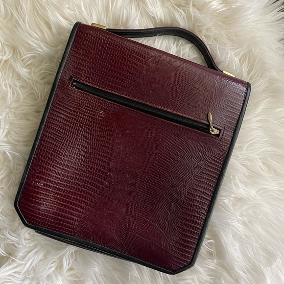 Vintage Real Leather Embossed Messenger Bag Purse - Picture 3 of 11